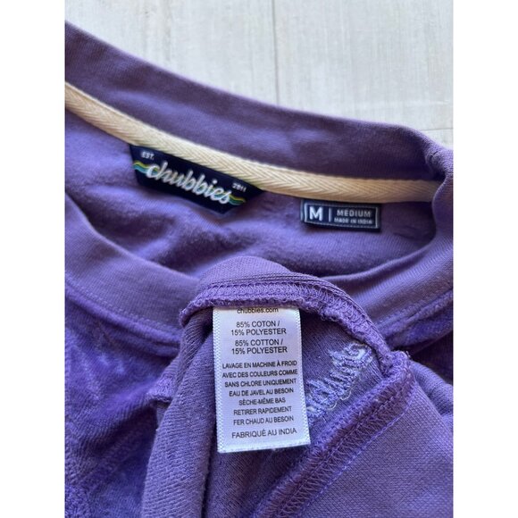 Chubbies Men's M Purple Palm Tree Embossed Crewneck Sweatshirt - Picture 3 of 9